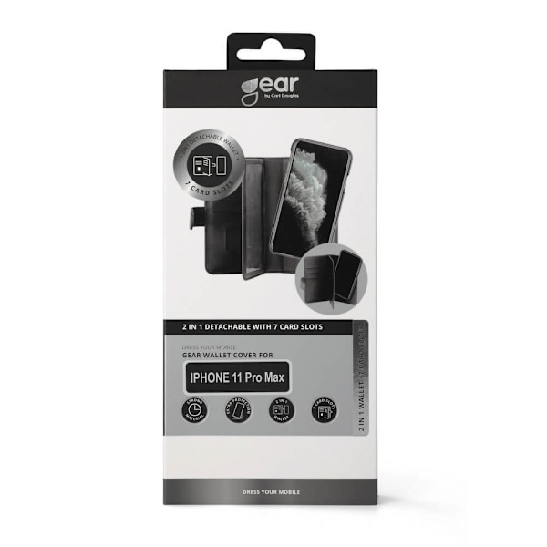 GEAR Mobilfodral 7 Kortfack Svart - iPhone 11 Pro Max