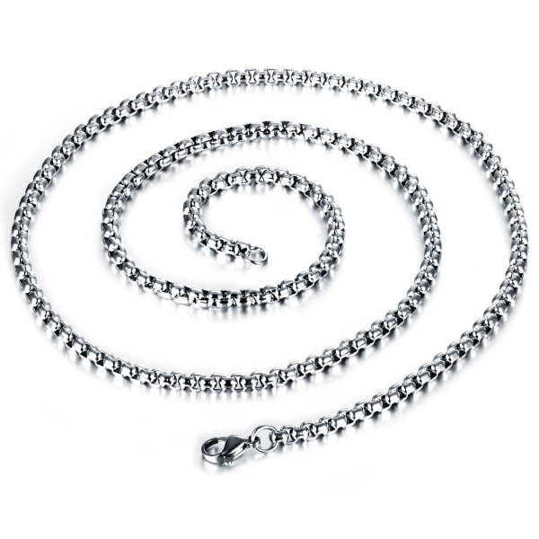 Kæde halskæde til mænd Titanium stål Sølv 60 cm