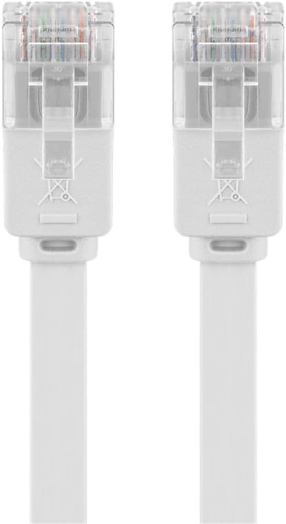 CAT 6 platt patchkabel, U/UTP, vit