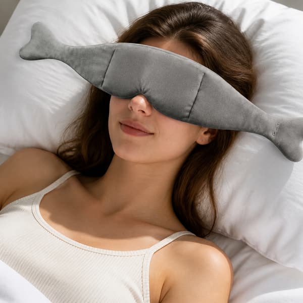 Viktad sovmask i mjuk polyester med glaspärlefyllning Grey Grey