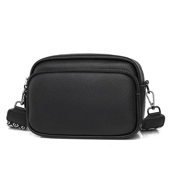 Crossbody-väskor för kvinnor, justerbar remväska i PU-läder Black Black