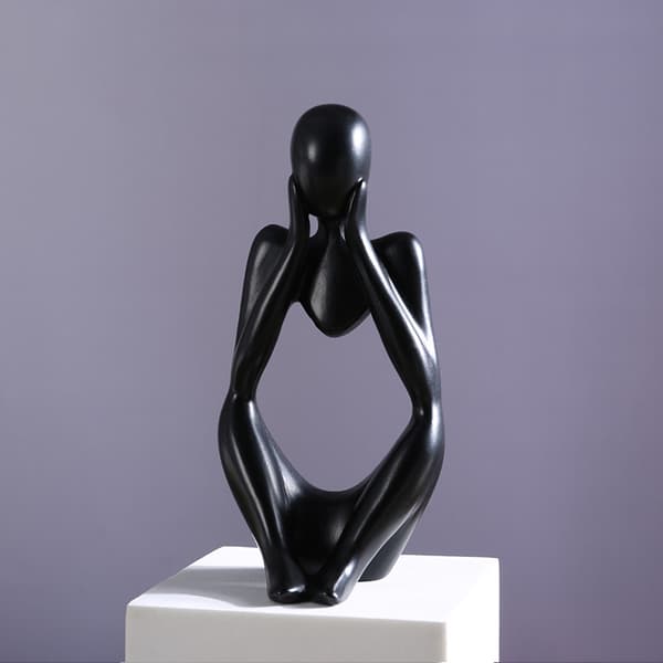 Abstrakt tänkarfigur - Resin heminredningsdekor Black Black