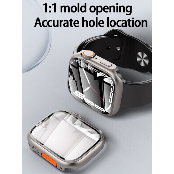 Klockfodral med skärmskydd Silver  Apple Watch S8 / Ultra 7 / Ul Silver