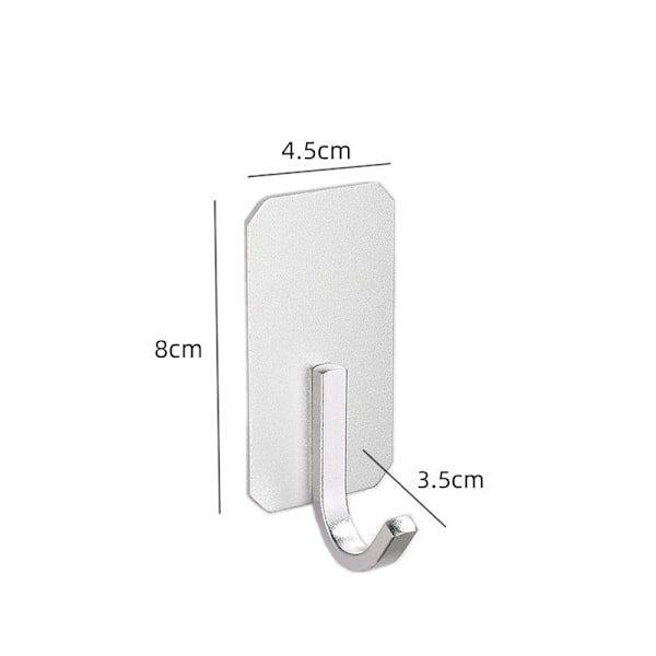 4-pakning Aluminium Overdørskroge Silver Model 2 Silver