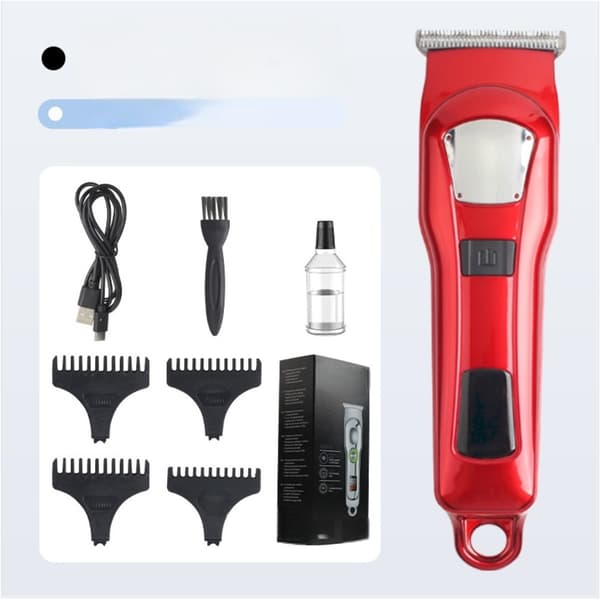 Professionel herre hårklipper - Trådløs digital display hårtrimmer Red Red
