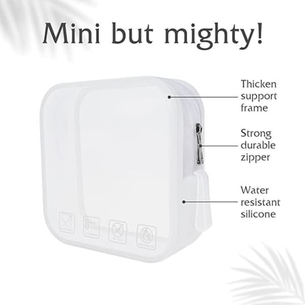 Hvid Silikone Makeuptaske Bærbar Rejse Kosmetik Organizer