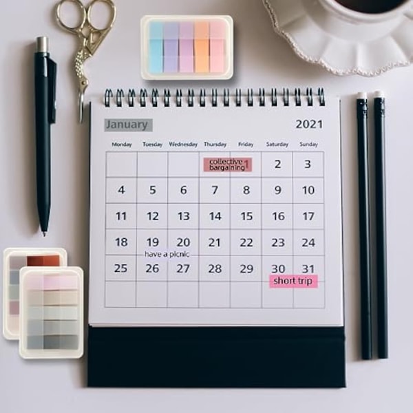 Fluorescerande Sticky Notes, klassificerade indexanteckningar med fodral