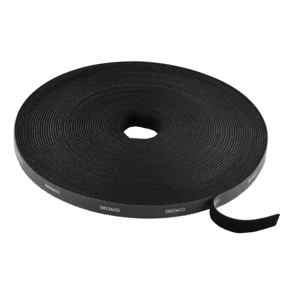 Hook and loop fastener cable ties, width 10mm, 15m, black
