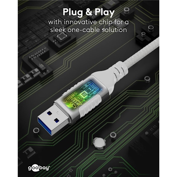 Ethernet-kabel USB-A 3.0 til RJ45, Slim, 15 m