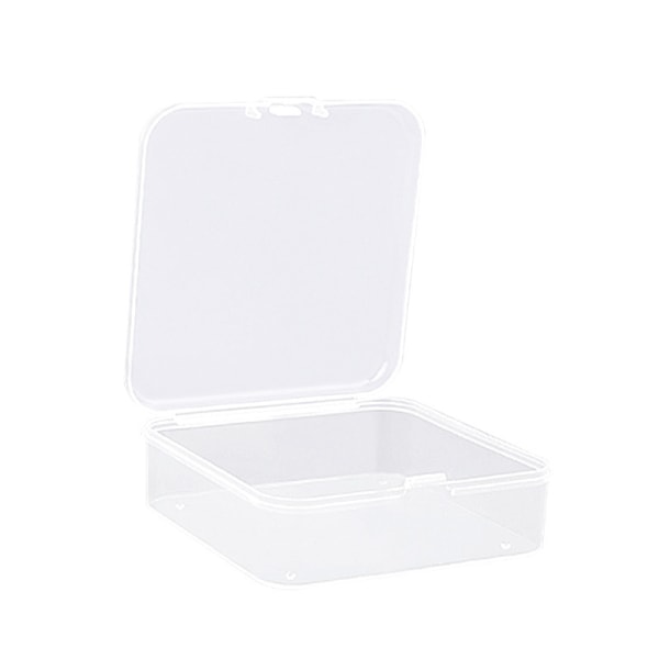 Rektangulär genomskinlig förvaringsbox för små tillbehör Transparent 8,5x8,5x2,5 cm