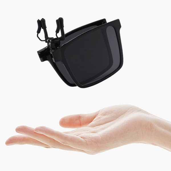 Foldbare Clip-On Solbriller - Polariserede Black Black