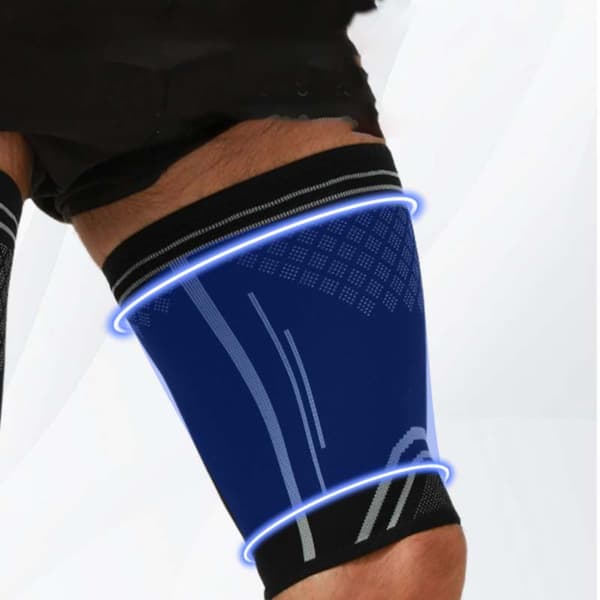 Nylon Lårkompressionsärmar - Förbättra Sportprestanda & Skydd (1 Par) Blue M Blue M
