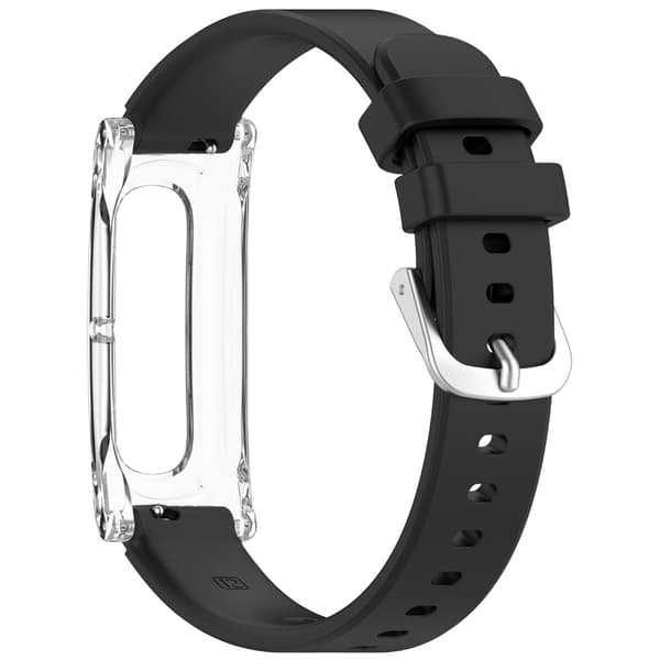 Rem til Fitbit Air – split gør-det-selv silikone+PC beskyttelsesetui med pin-spænde, kompatibel med Google Fitbit Air, præcis pasform til hverdag Blac Black