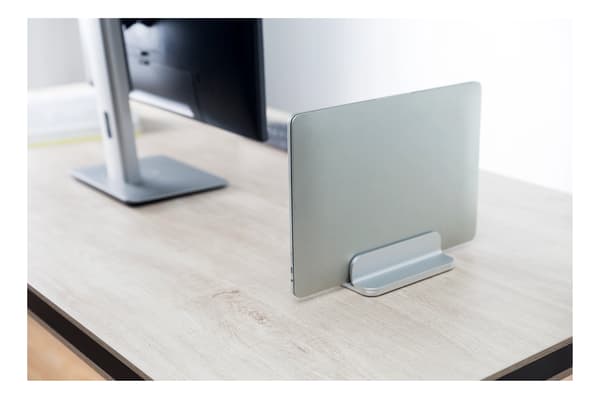 Adjustable vertical laptop holder, 5kg, aluminium