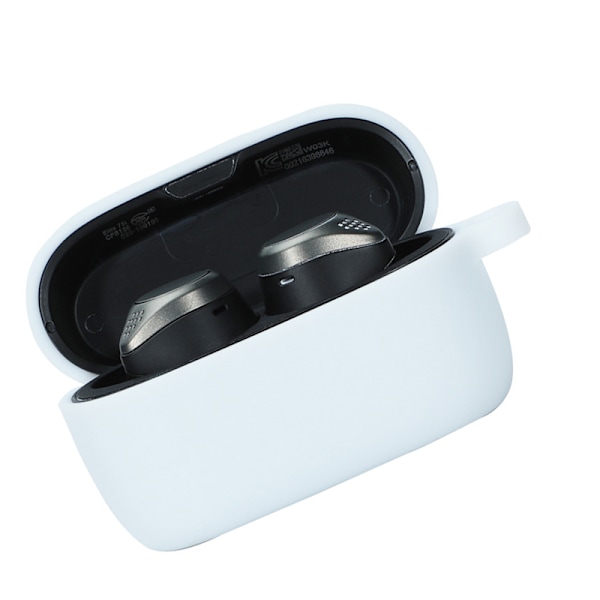 Skyddande Jabra Elite 75T Fodral med Nyckelring - Mjukt Stötsäkert Skydd Vit