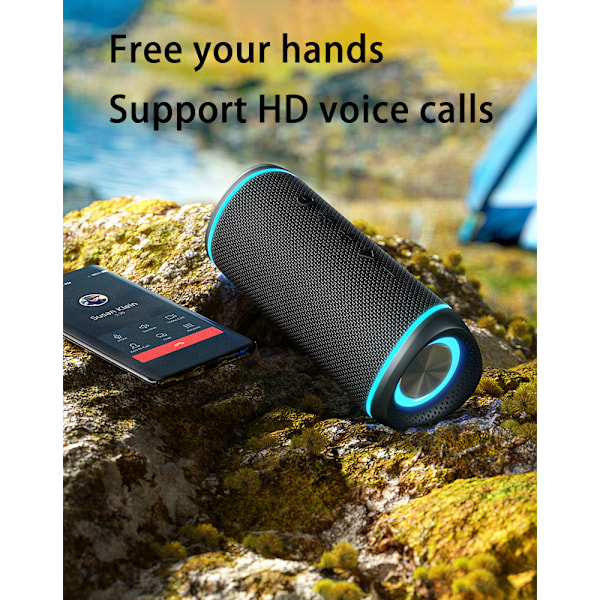 EBS-609 Sort Trådløs Bluetooth Højttaler med RGB Lys