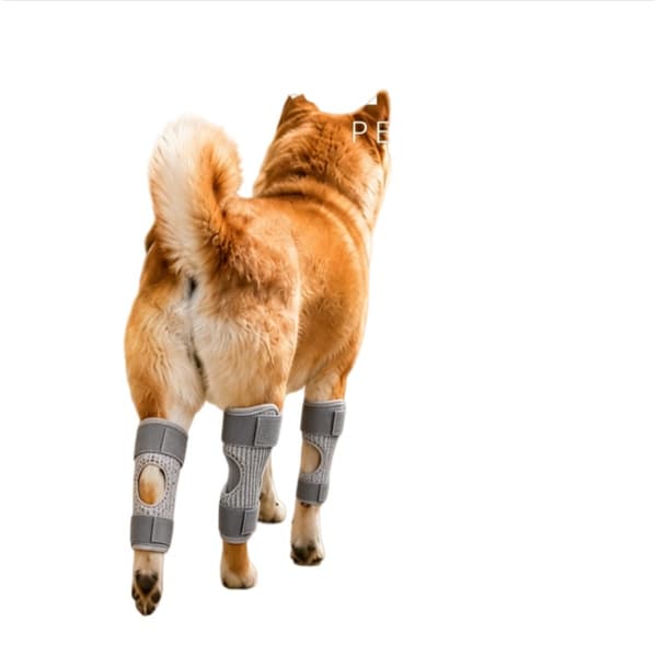 Knæbandage til hunde, 1 par – åndbar støtte til led og ben under gåture, motion og restitution i polyester M M