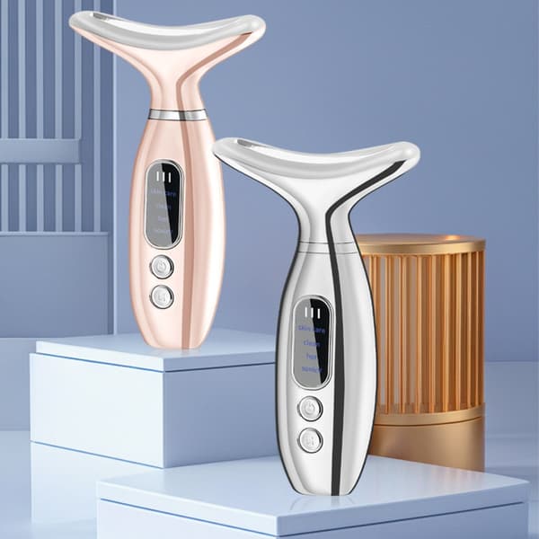 Vibrationsvärme Nackmassage med LED-ljusterapi och 45°C konstant temperatur Pink Pink