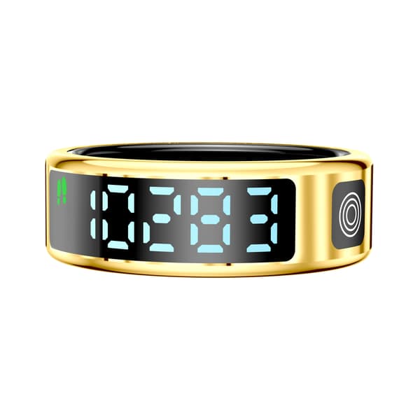 SR08 Smart Ring: Sundheds- og fitnesstracker med LED-display, kompatibel med Android og iOS Gold 8 Gold 8