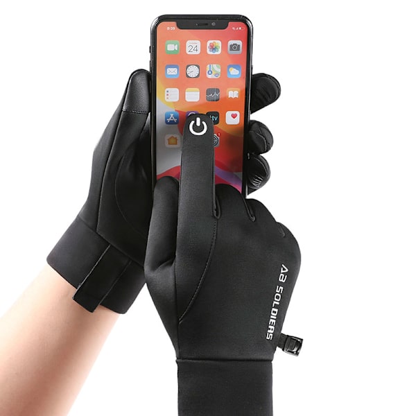 Vinter touchscreen-handsker - varme, vindtætte og vandtætte Sort XL