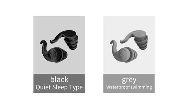 Professionella ljudreducerande öronproppar i silikon Black+Grey Black+Grey