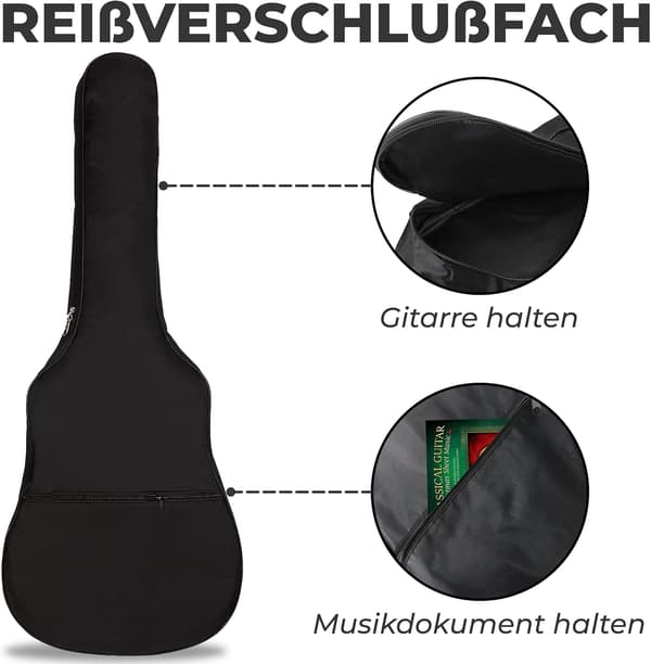 26 tums ukulele vadderad gigbag - svart axelväska
