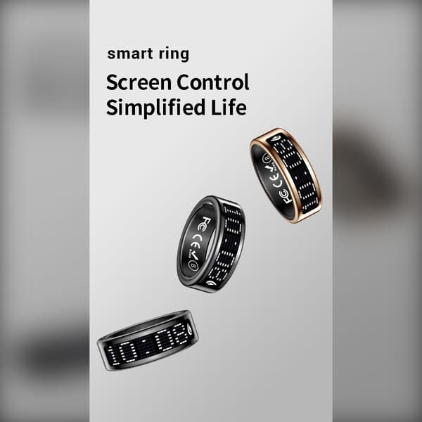 Smart Ring med Display och Laddningsfodral - Spåra Träning & Hälsa Silver 11 Silver 11