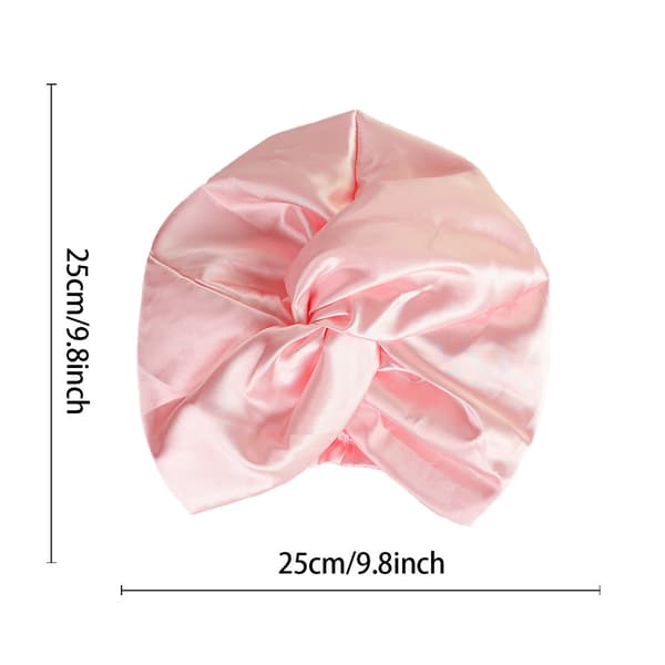 2-pack satinfodrad mössa för lockigt hår, dubbellagers sovhuva för kvinnor Pink Pink