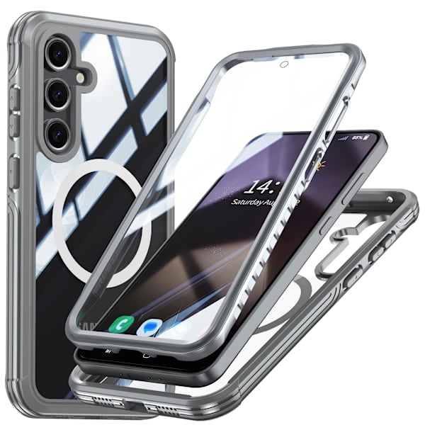 Samsung Galaxy S24 FE Skal, Bakstycke i Härdat Glas 9H Grå