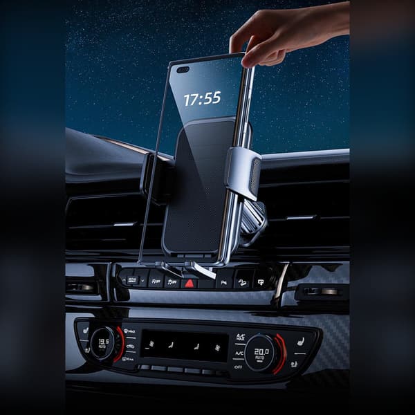 Bilfäste för vikbara telefoner - Aluminiumlegering ventilfäste med 360° rotation och utdragbart fotstöd
