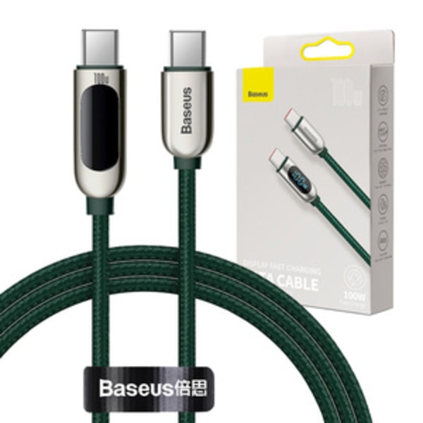 Baseus Displaykabel USB-C till USB-C 100W 1m (grön)