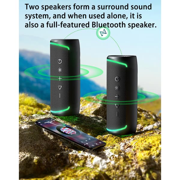 EBS-609 Svart Trådlös Bluetooth-högtalare med RGB-ljus