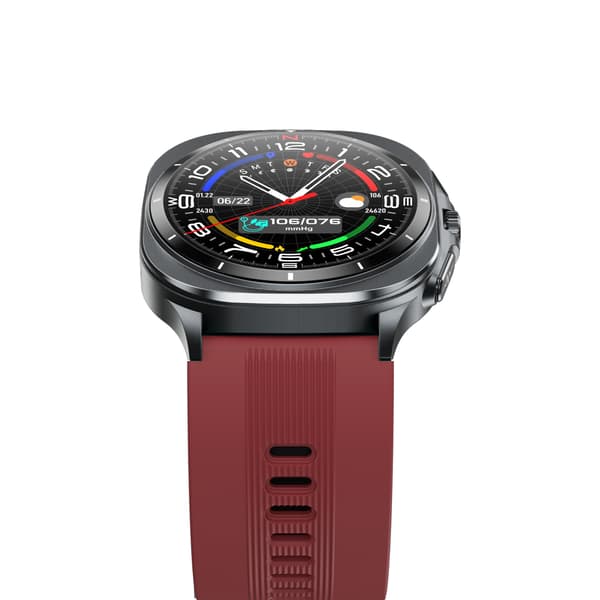 Smartklocka EKG och blodtrycksmätning 1.43 inch AMOLED för vardag och träning Bluetooth-samtal NFC 5–10 dagars batteritid Red Red