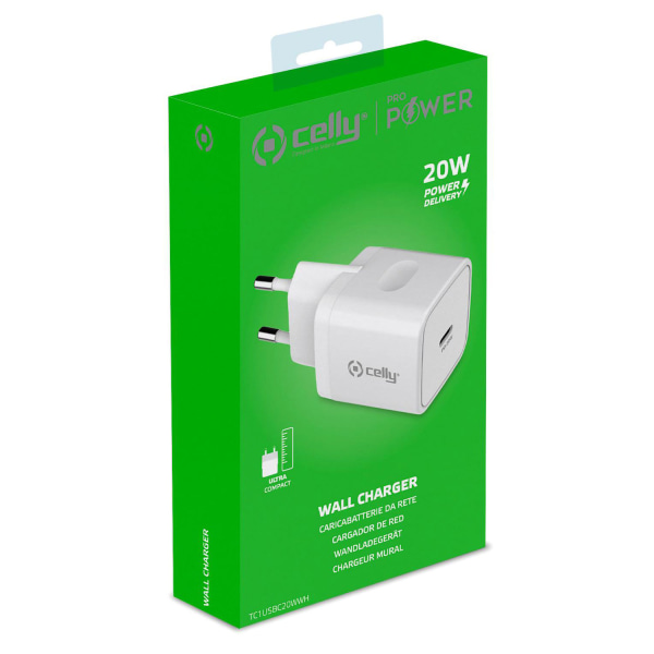 Celly USB-laddare USB-C PD 20W