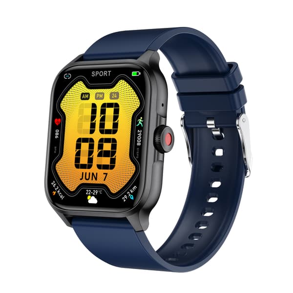 Smartwatch med puls, blodtryk, iltmåler og skridttæller Black Black