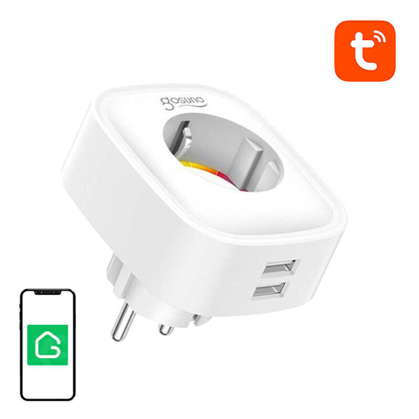 Smart plug WiFi Gosund SP112 2xUSB, 16A, Tuya