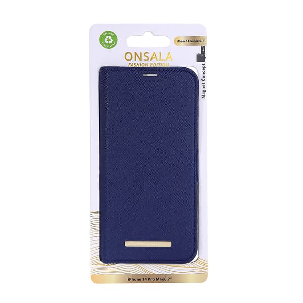 Mobilfodral Eco 2 Kortfack Navy Blue - iPhone 14 Pro Max