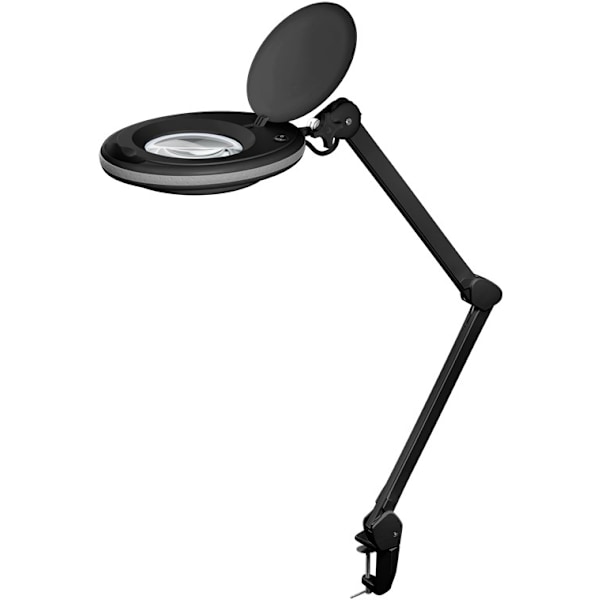 LED-förstoringslampa med klämma, 8 W, svart