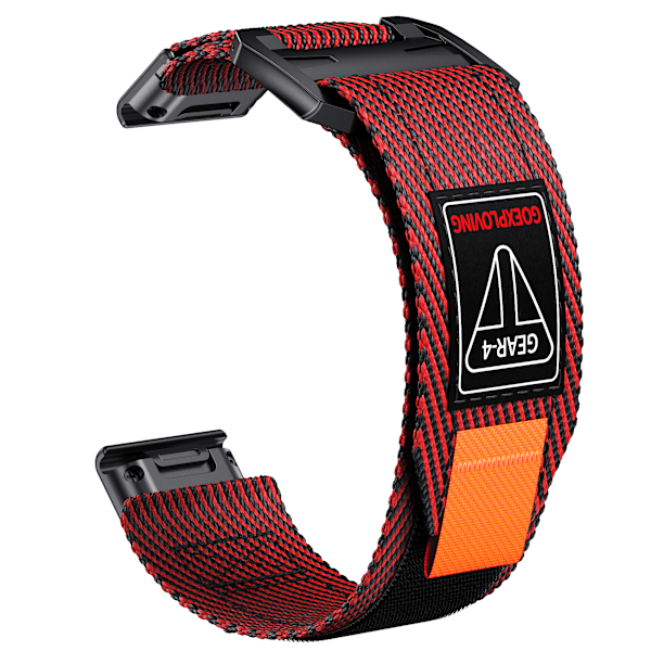 Quick Release 26mm Vævet Nylonrem til Garmin-ure Rød