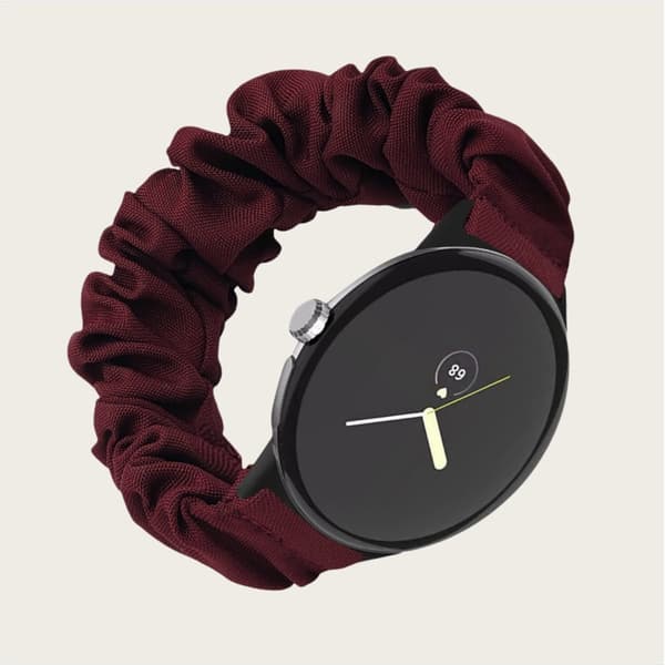 Kompatibel med Google Pixel 2 Smartwatch Armband - Tyg Elastisk Scrunchie Ersättningsarmband för Pixel 2 Red Red