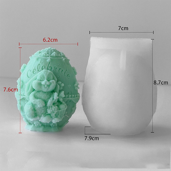 Pääsiäispupu kynttilämuotti silikonista DIY-käsitöihin model 1