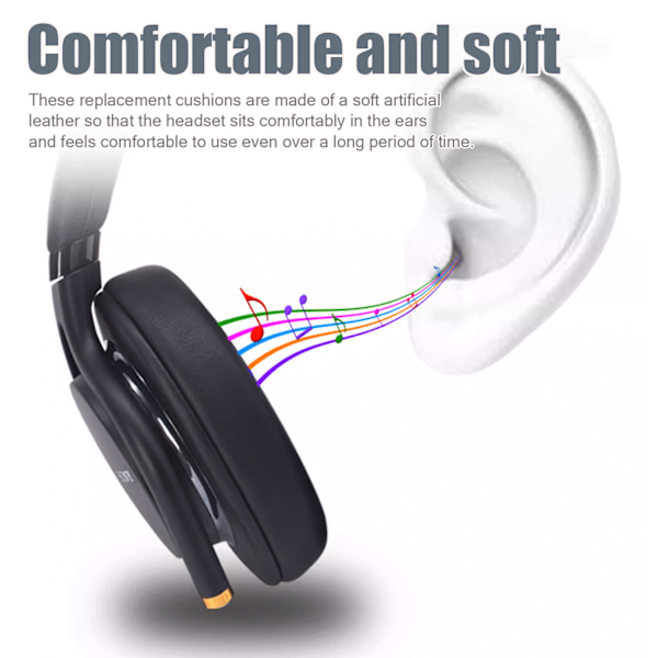 Öronkuddar av Fårskinn för SONY MDR-1ADAC/1ABT/1A1R/1RBT Svart