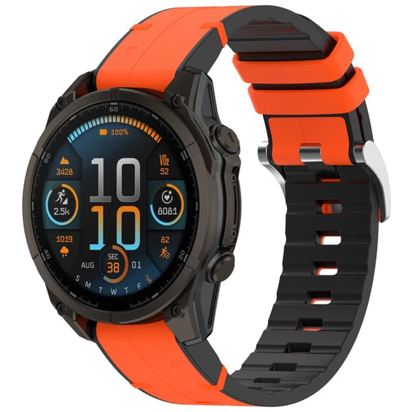 Orange 22mm Klockarmband - Silikonläderrem 22 mm 22 mm