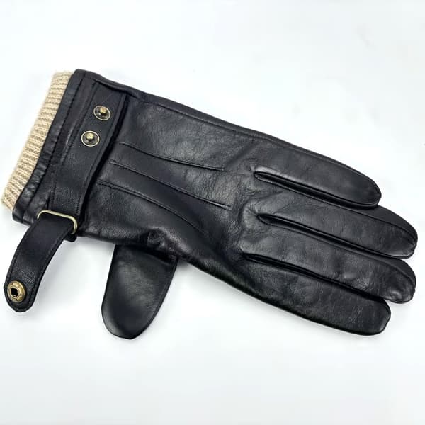 Herre læderhandsker - Fåreskinds vinterhandsker Black L Black L
