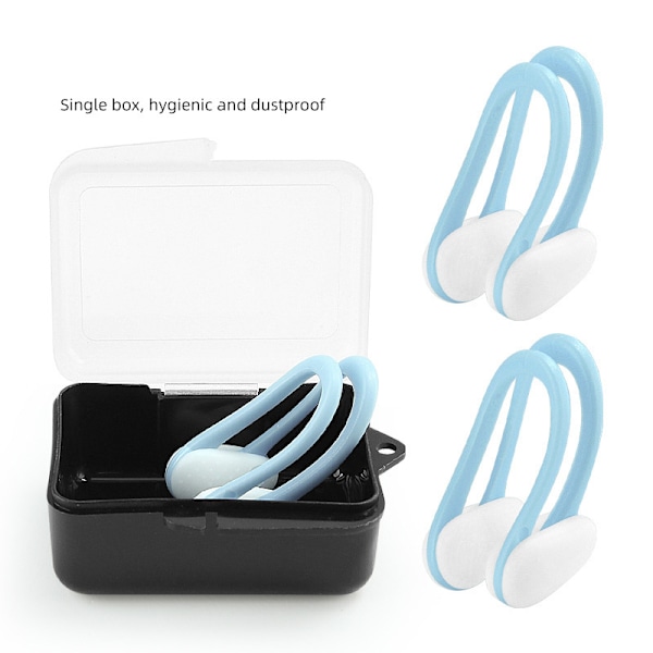 Anti-Slip Dual-Bar Nose Clip för simning Blå