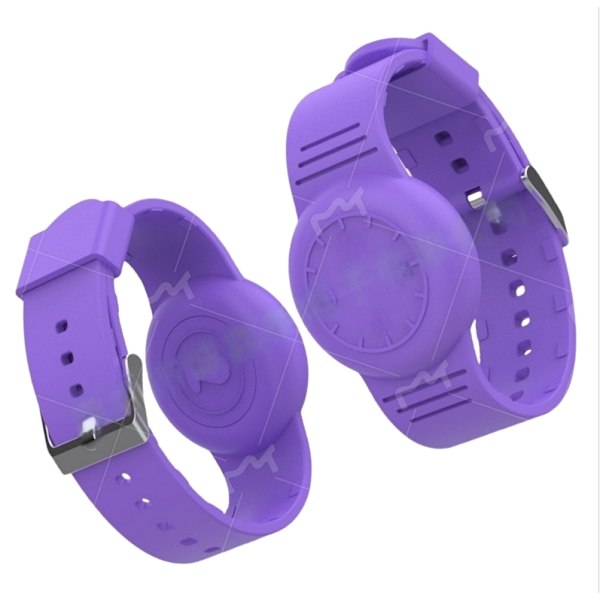 Skyddande silikonarmband för AirTag Lila