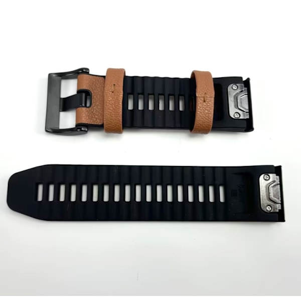 Läderklockarmband för Garmin Fenix 7 Pro/7X Brun 26 mm