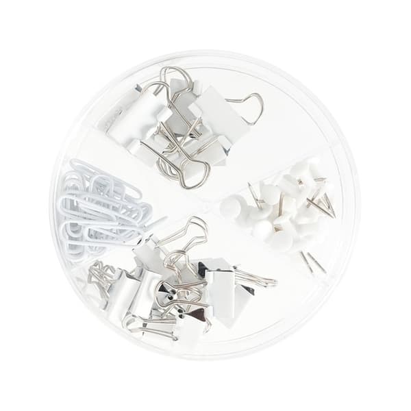 Kombinationsset med Gem, Pappersklämmor och Häftstift - Kontorsmaterial White White