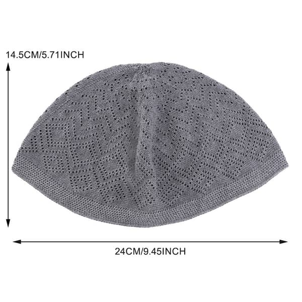 Enfärgad ihålig andningsbar mössa - Lätt & Termisk stickad mössa Grey Grey