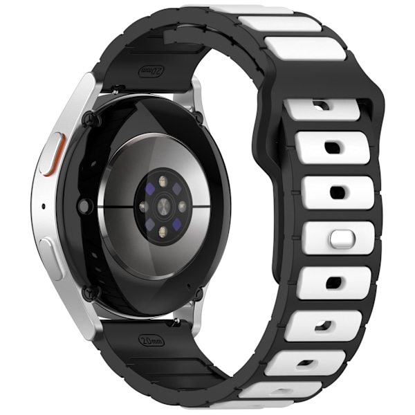 Yleiskäyttöinen ranneke älykellolle Musta + Valkoinen 22 mm